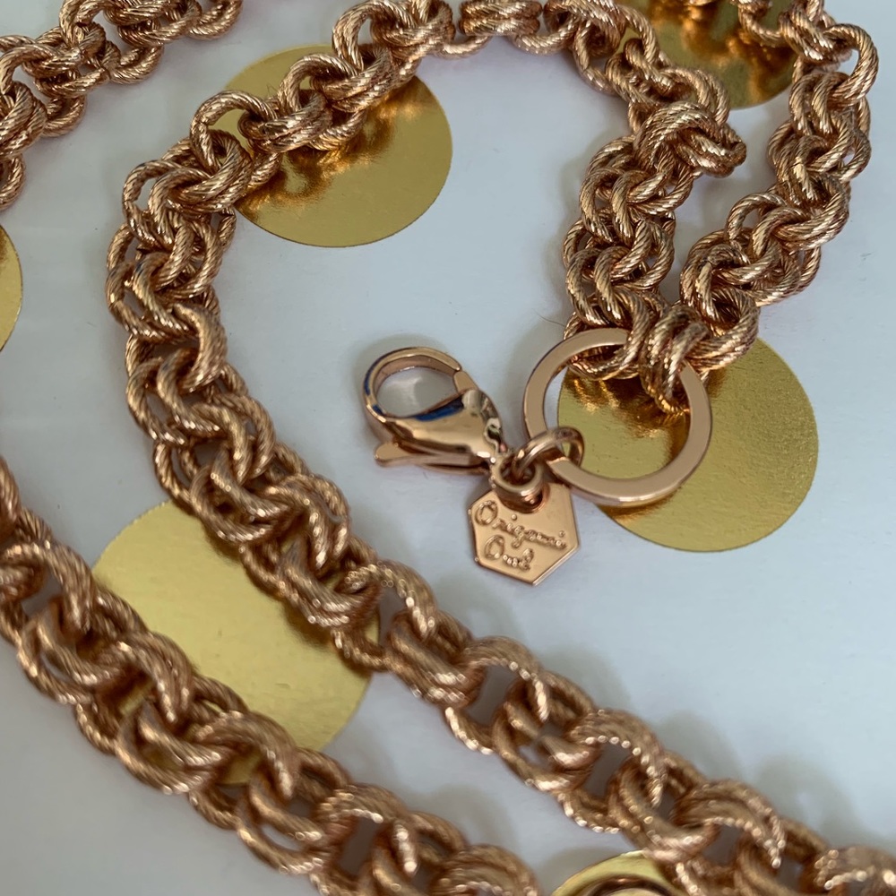 Origami Owl rose gold double link chain 18-20”